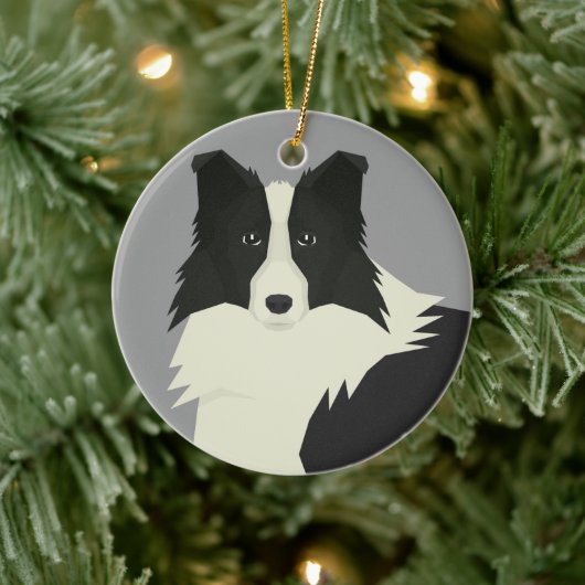 Border Collie Keramisch Ornament (Boom)
