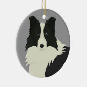 Border Collie Keramisch Ornament (Rechts)