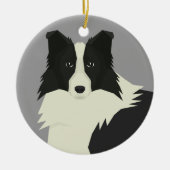 Border Collie Keramisch Ornament (Voorkant)