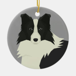 Border Collie Keramisch Ornament