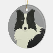 Border Collie Keramisch Ornament (Links)