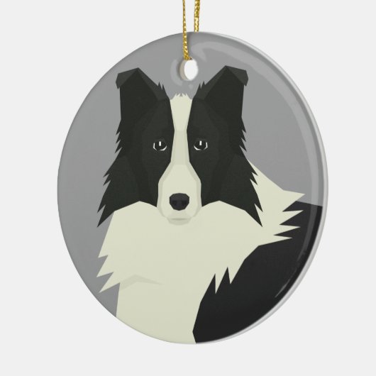 Border Collie Keramisch Ornament (Links)