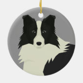 Border Collie Keramisch Ornament (Achterkant)