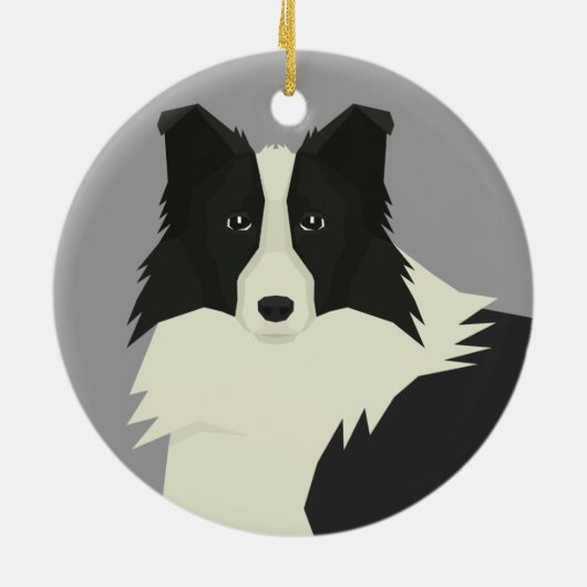 Border Collie Keramisch Ornament (Achterkant)