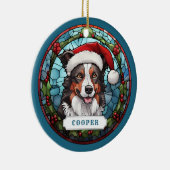 Border Collie Keramische Cirkel Ornament (Rechts)