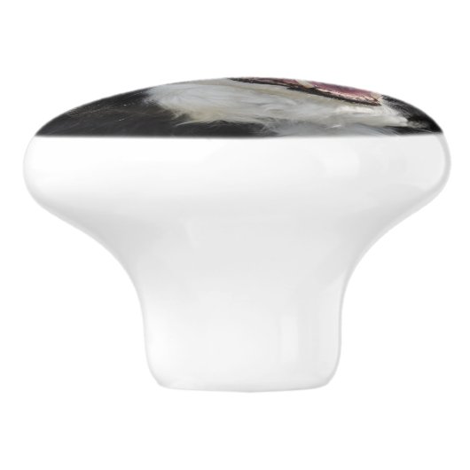 Border collie keramische knop (Zijkant)