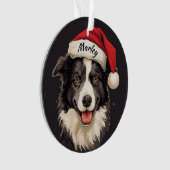 Border Collie Kerst Bal Decoratie (voorkant)