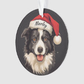 Border Collie Kerst Bal Decoratie (voorkant)
