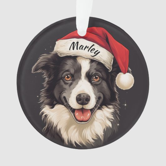 Border Collie Kerst Bal Decoratie (voorkant)