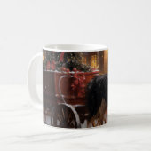 Border Collie Kerst Feestelijke Periode Koffiemok (Voorkant links)