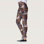 Border Collie Kerst Feestelijke Periode Leggings (Links)