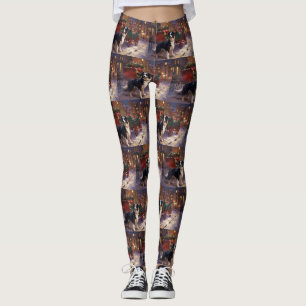 Border Collie Kerst Feestelijke Periode Leggings