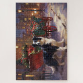 Border Collie Kerst Feestelijke Periode Legpuzzel (Verticaal)