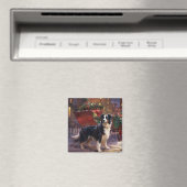 Border Collie Kerst Feestelijke Periode Magneet (Insitu (Vaatwasser))