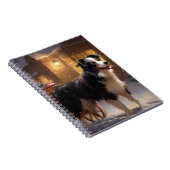 Border Collie Kerst Feestelijke Periode Notitieboek (Rechterzijde)