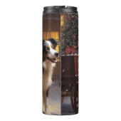 Border Collie Kerst Feestelijke Periode Thermosbeker (Achterkant)
