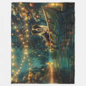 Border Collie Kerst Feestelijke Reis Fleece Deken (Voorkant)