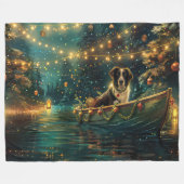 Border Collie Kerst Feestelijke Reis Fleece Deken (Voorkant (Horizontaal))