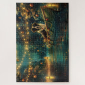 Border Collie Kerst Feestelijke Reis Legpuzzel (Verticaal)