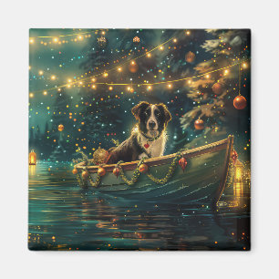 Border Collie Kerst Feestelijke Reis Magneet
