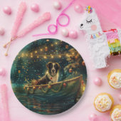 Border Collie Kerst Feestelijke Reis Papieren Bordje (Feest)