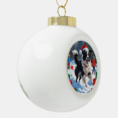 Border Collie Kerst Feestelijke Sneeuwscène Keramische Bal Ornament (Links)