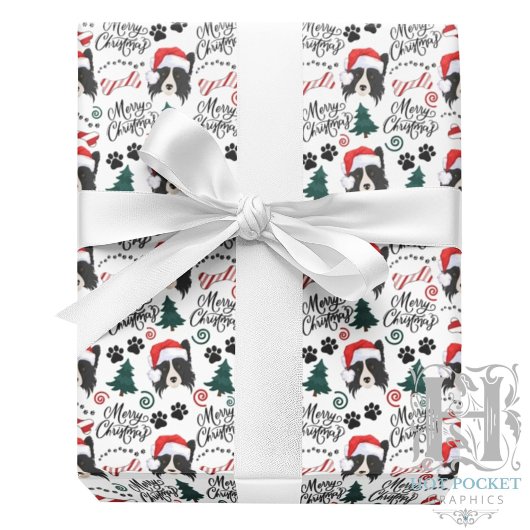 Border Collie Kerst Inpakpapier