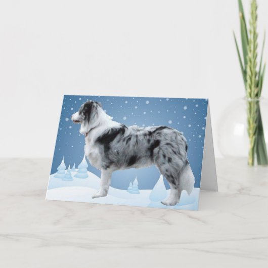 Border Collie Kerst Kaart (Voorkant)