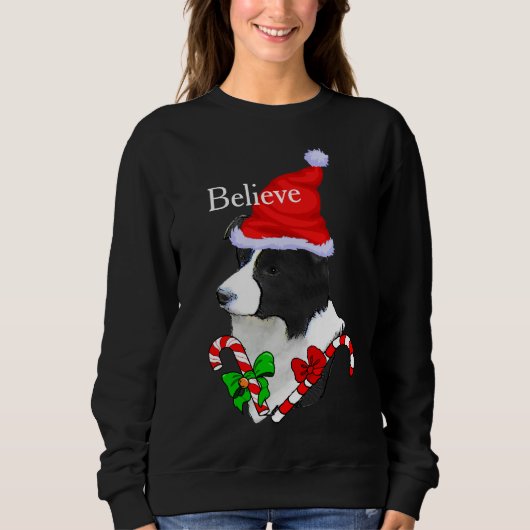 Border Collie Kerst Merry Trui (Voorkant)