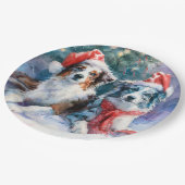 Border Collie Kerst Papieren Bord (Gekanteld)
