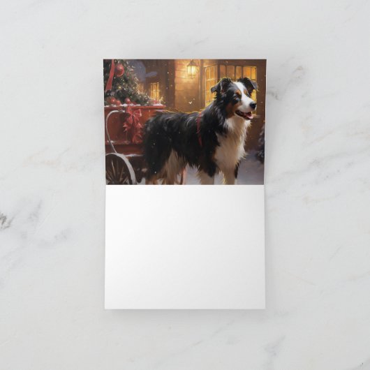 Border Collie Kerst Seizoen Kaart (Binnen)