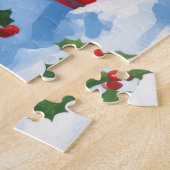 Border Collie Kerst Sneeuwlandschap Legpuzzel (Zijkant)