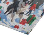 Border Collie Kerst Sneeuwlandschap Snijplank (Hoek)