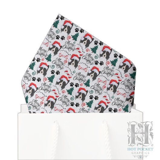 Border Collie Kerst Tissuepapier