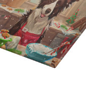 Border Collie Kerstbak: Festieve Kerstmis Snijplank (Hoek)