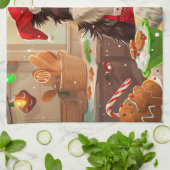 Border Collie Kerstbak: Festieve Kerstmis Theedoek (Gevouwen)