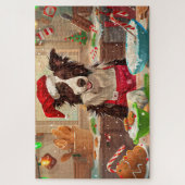 Border Collie Kerstbakfeest: Festieve Kerstmis Legpuzzel (Verticaal)