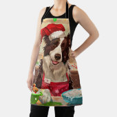 Border Collie Kerstbakfeest: Festieve Kerstmis Schort (Insitu)