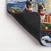 Border Collie Kerstboot Vakantie Muismat (Hoek)