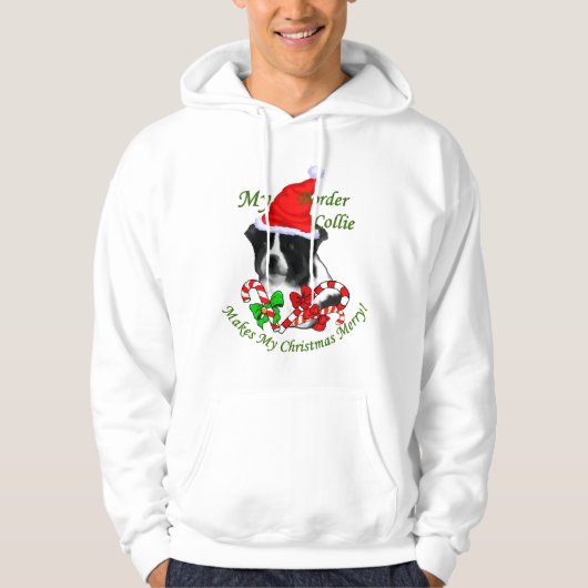 Border Collie kerstcadeaus Hoodie (Voorkant)