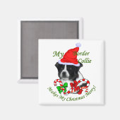 Border Collie kerstcadeaus Magneet (Voorkant / Achterkant)