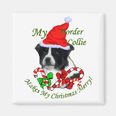 Border Collie kerstcadeaus Magneet (Voorkant)
