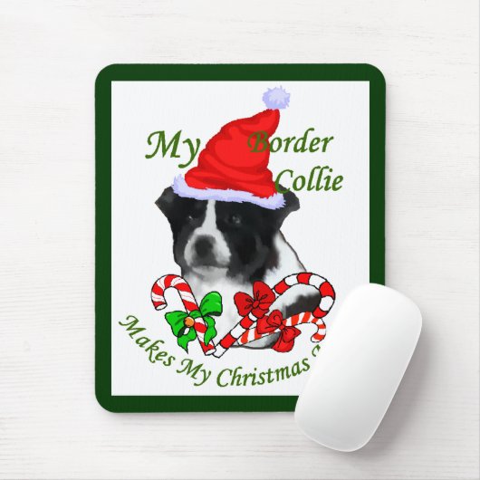 Border Collie kerstcadeaus Muismat (Met muis)