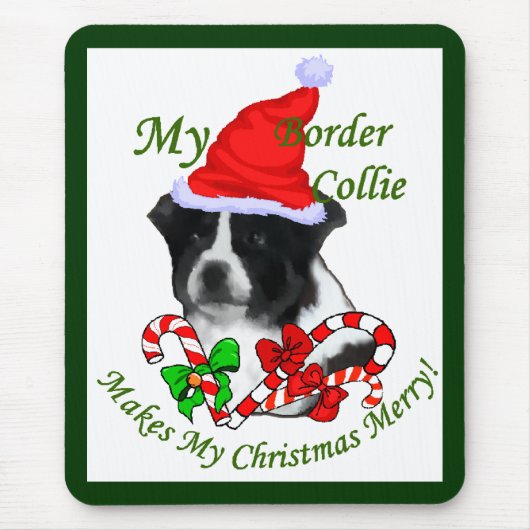 Border Collie kerstcadeaus Muismat (Voorkant)