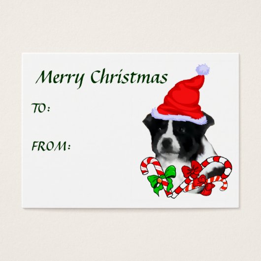 Border Collie kerstcadeautags Visitekaartjes (Voorkant)