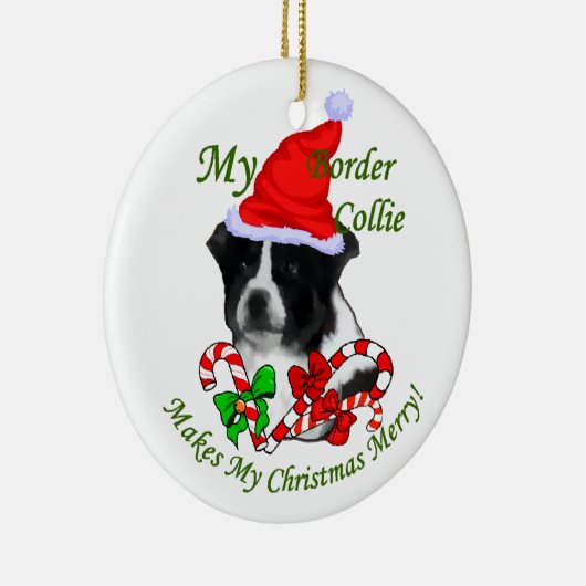 Border Collie Kerstcadeautjes Ornament (Rechts)