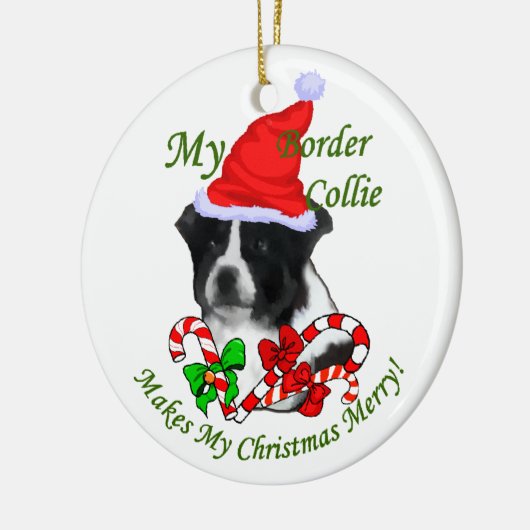 Border Collie Kerstcadeautjes Ornament (Links)