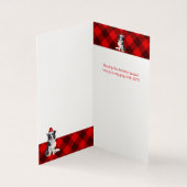 Border Collie Kersthond Red Buffalo Plaid Kaart (Binnen)