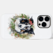 Border Collie Kerstkrans Feestelijke Pup Case-Mate iPhone Case (Achterkant (horizontaal))