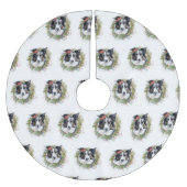 Border Collie Kerstkrans Feestelijke Pup Kerstboom Rok (Voorkant)